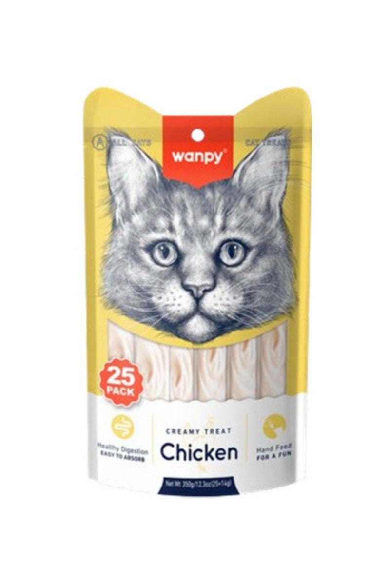 Wanpy Gâteries de poulet pour chats, 25x14g