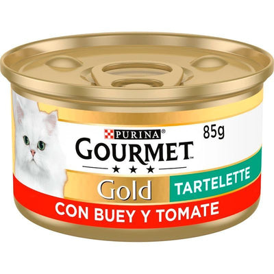 Gourmet Gold Tartelette – Pâtée chat bœuf et tomates 85 g – La Passion Canine Maroc