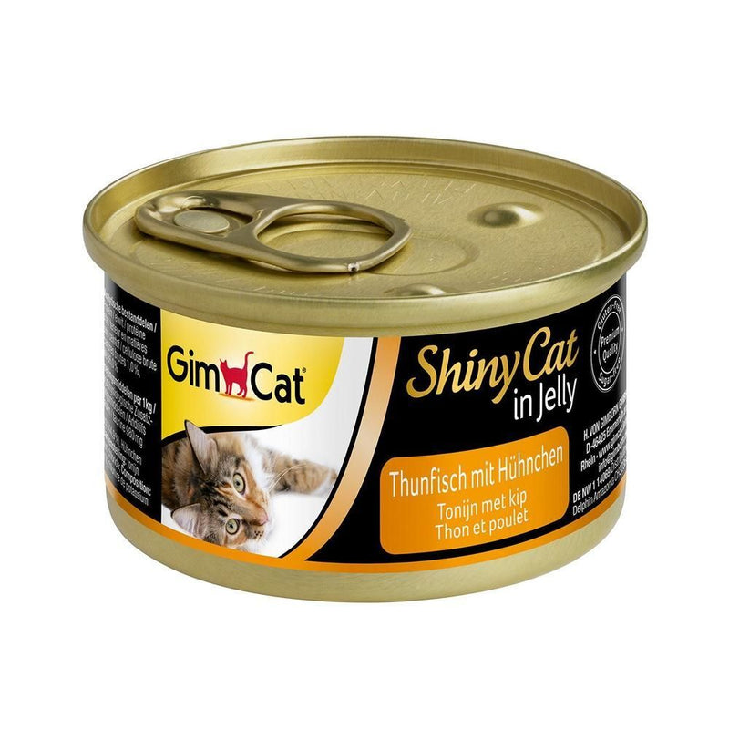 GimCat ShinyCat – Boîte chat thon et poulet 70 g