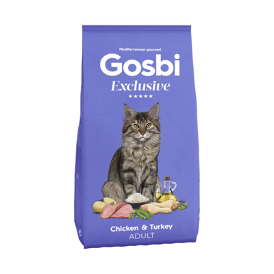 Gosbi Exclusive Adult – Croquettes chat adulte poulet et dinde 400 g – La Passion Canine Maroc