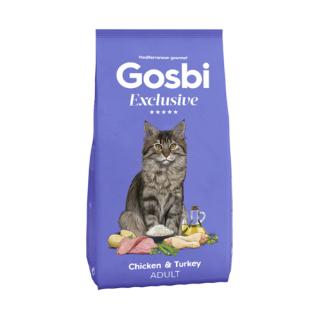 Gosbi Exclusive Adult – Croquettes chat adulte poulet et dinde 400 g
