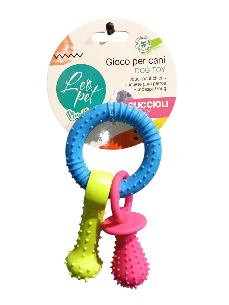 LeoPet Anneau de traction avec t√©tines en caoutchouc pour chiots 18,5 cm