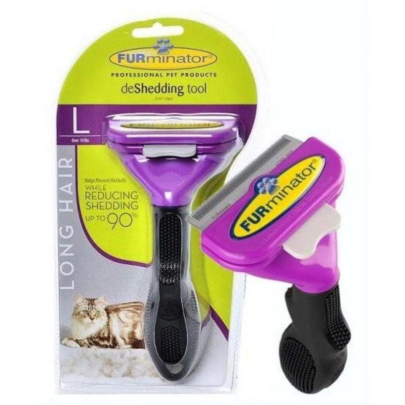 Furminator – Brosse déshédding grand chat poil long taille L