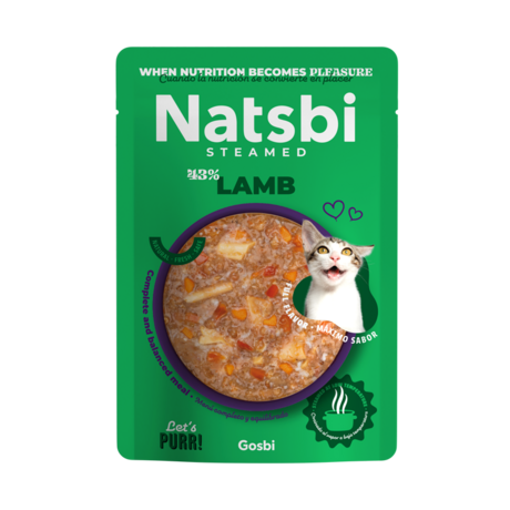 Natsbi – Aliment humide pour chat adulte à l'agneau 80 g