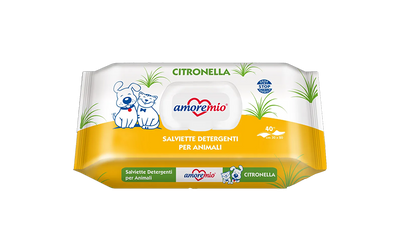 Amoremio – Lingettes nettoyantes chien et chat citronnelle x40 – La Passion Canine Maroc