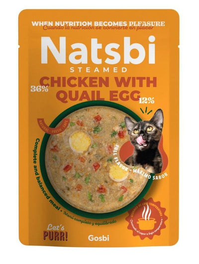 Natsbi – Repas pour chat poulet et œuf de caille 80 g – La Passion Canine Maroc