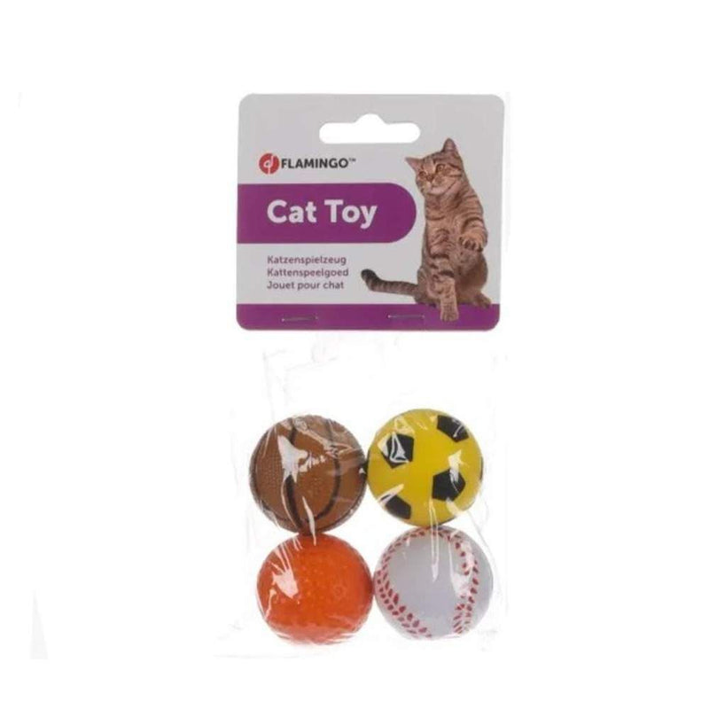 Jouet pour chat – Lot de 4 balles de sport en mousse
