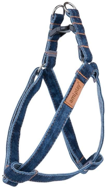 Harnais en jean pour petit chien, taille S