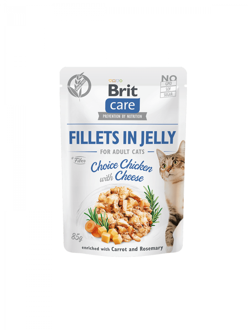 Brit Care Cat Fillets in Jelly – Sachet chat poulet et fromage 85 g