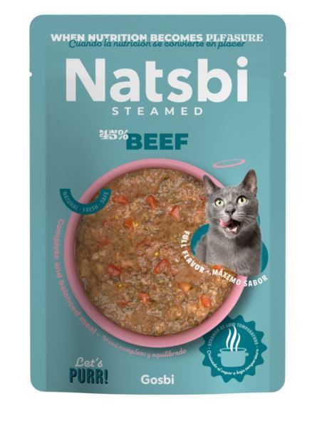 Natsbi – Aliment humide pour chat adulte au bœuf 80 g