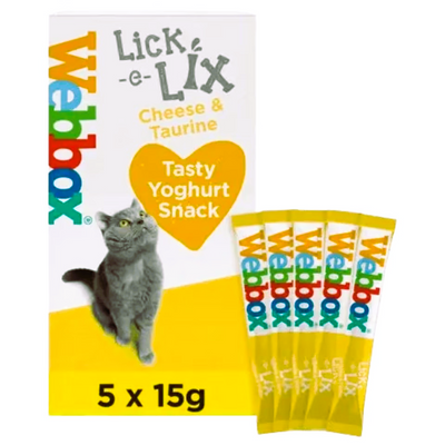 Webbox Cheese & Taurine Lick-E-Lix G√¢teries pour chats (paquet de 5)