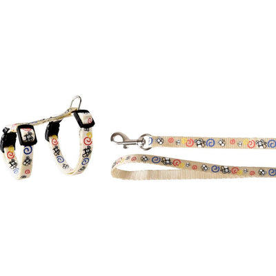 Flamingo Topo Mouse – Harnais et laisse chaton beige 20-35 cm – La Passion Canine Maroc