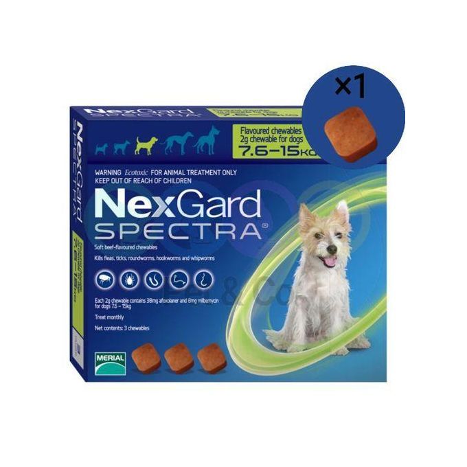 NexGard Spectra – Comprimé antiparasitaire chien 7,5-15 kg (x1)