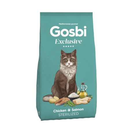 Gosbi Exclusive Sterilized – Croquettes chat stérilisé poulet saumon 400 g