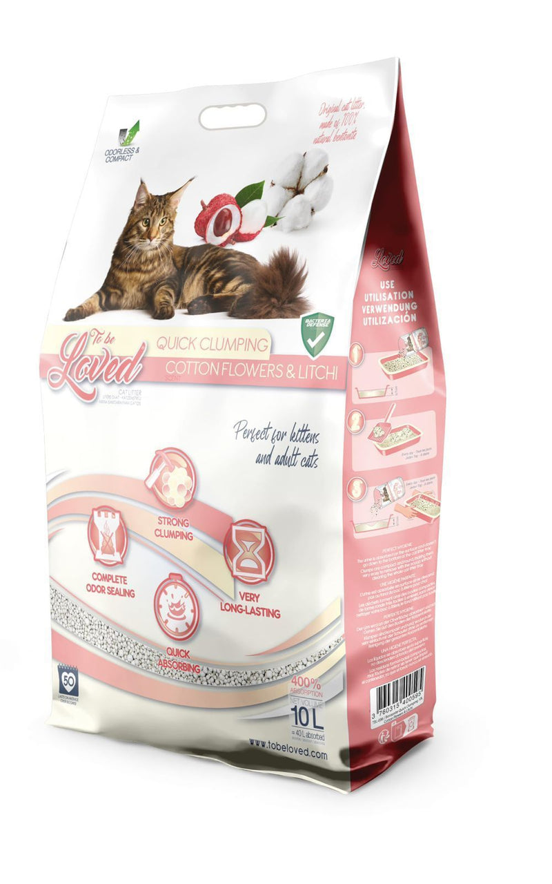 To Be Loved – Litière chat fleur de coton et litchi 10 L
