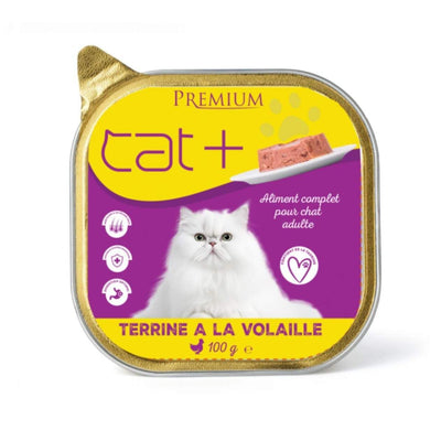 Cat Plus – Terrine au poulet pour chat 100 g – La Passion Canine Maroc