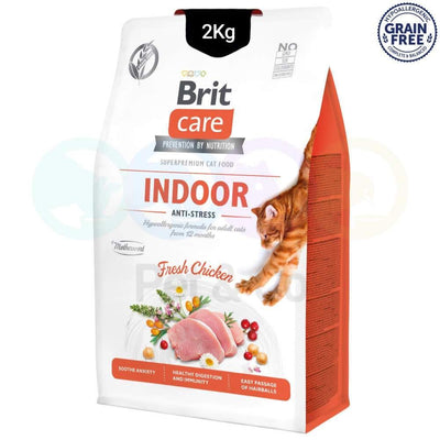 Brit Care Cat Grain-Free Indoor Anti-stress – Croquettes chat 2 kg – La Passion Canine Maroc