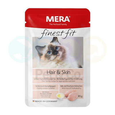 Mera Finest Fit – Émincés en sauce chat peau et pelage poulet 85 g – La Passion Canine Maroc