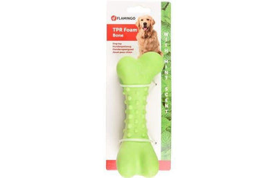 Flamingo Dina – Os en mousse parfum menthe pour chien 16 cm – La Passion Canine Maroc