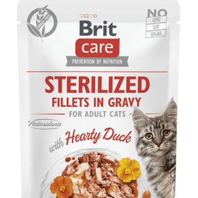 BRIT POUR CHAT ADULT STERILISED AU CANARD 85G
