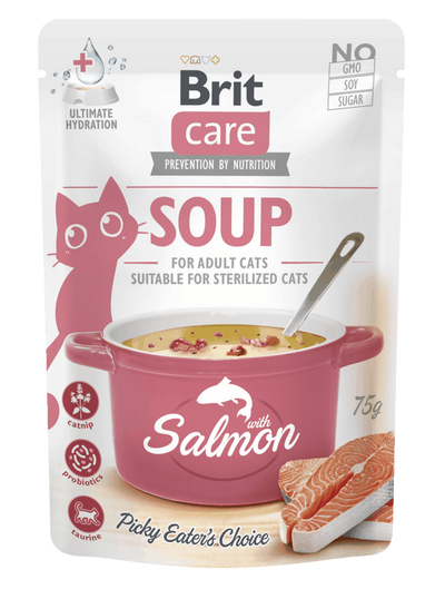 BRIT SOUP SALMON POUR CHAT ADULT 75G