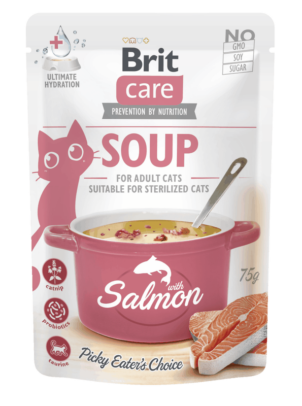 BRIT SOUP SALMON POUR CHAT ADULT 75G