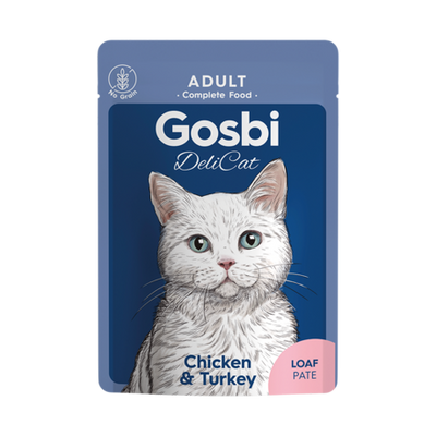 Gosbi DelicCat Adult – Pâté pour chat poulet et dinde 70 g – La Passion Canine Maroc