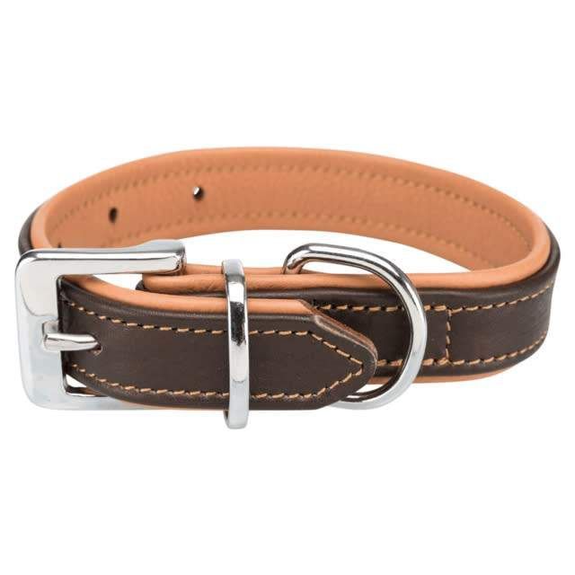 Collier en cuir marron pour chien taille L