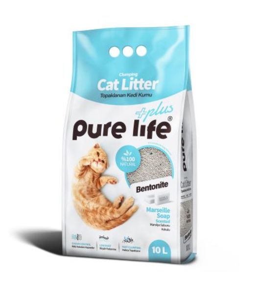 Pure Life – Litière pour chat parfum savon de Marseille 10 L