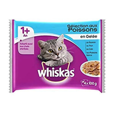 Whiskas – Sachets pour chat adulte au poisson 4x85 g – La Passion Canine Maroc