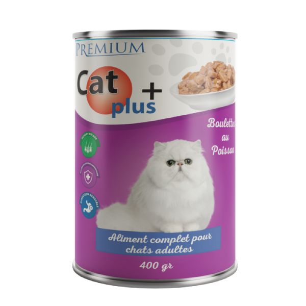 Cat Plus – Mousse pour chat au poisson boîte 400 g