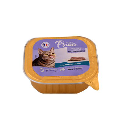 Repas Plaisir Care Chat stérilisé – Pâté au cabillaud 100 g – La Passion Canine Maroc