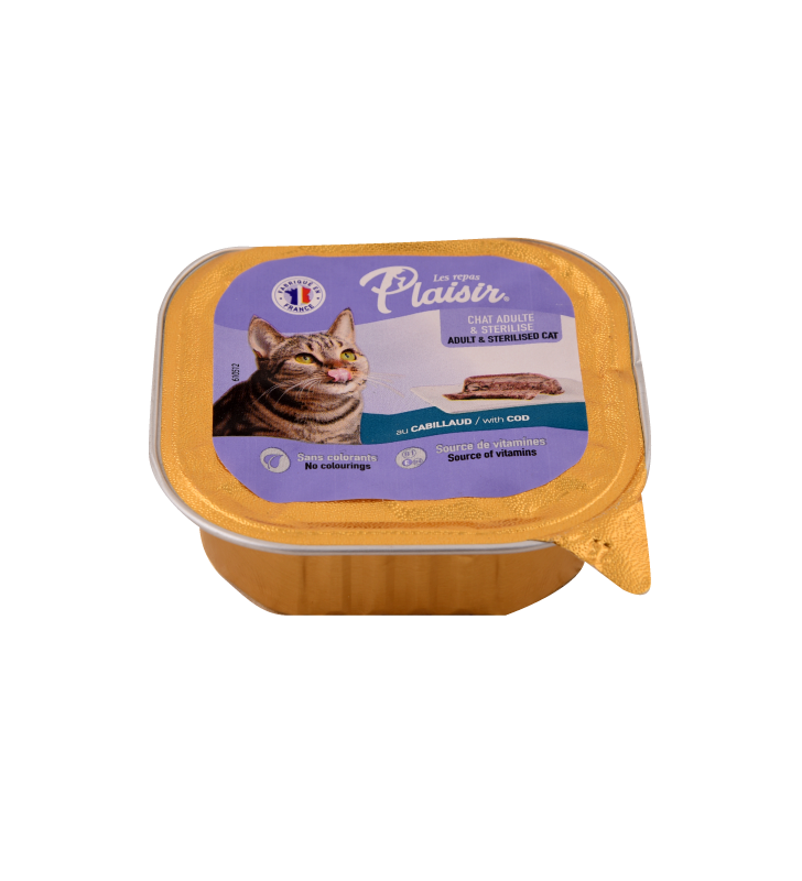 Repas Plaisir Care Chat stérilisé – Pâté au cabillaud 100 g