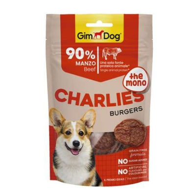 GimDog Charlies Mono Burgers – Friandises chien au bœuf 70 g – La Passion Canine Maroc