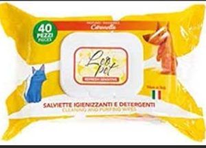 Lingettes Leopet humides pour chiens et chats Citronnelle 40 pcs.