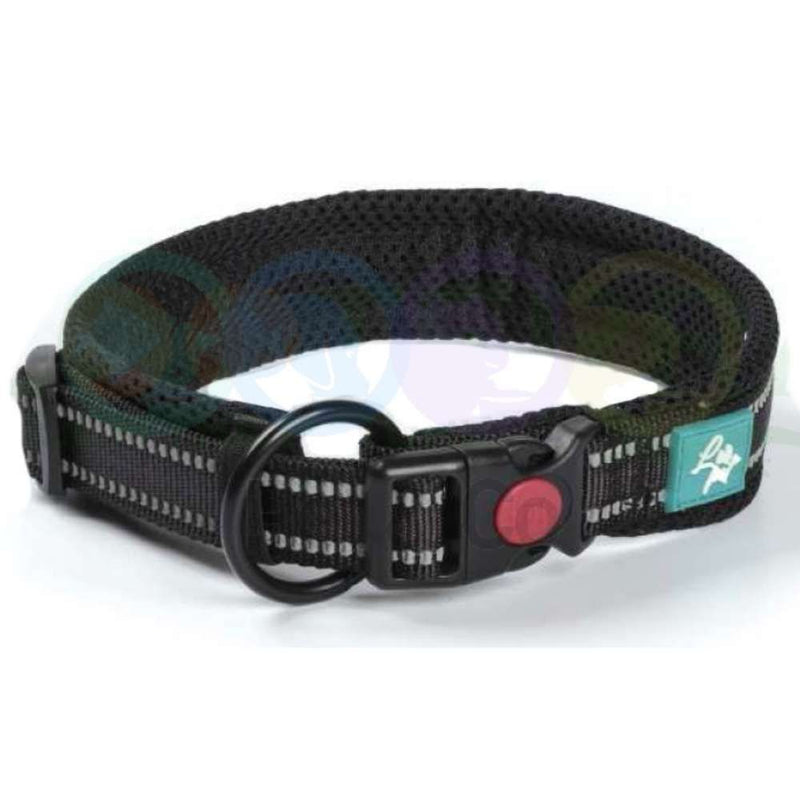 Collier pour chien Noir avec bande r√©fl√©chissante XXXL (60-65cm)