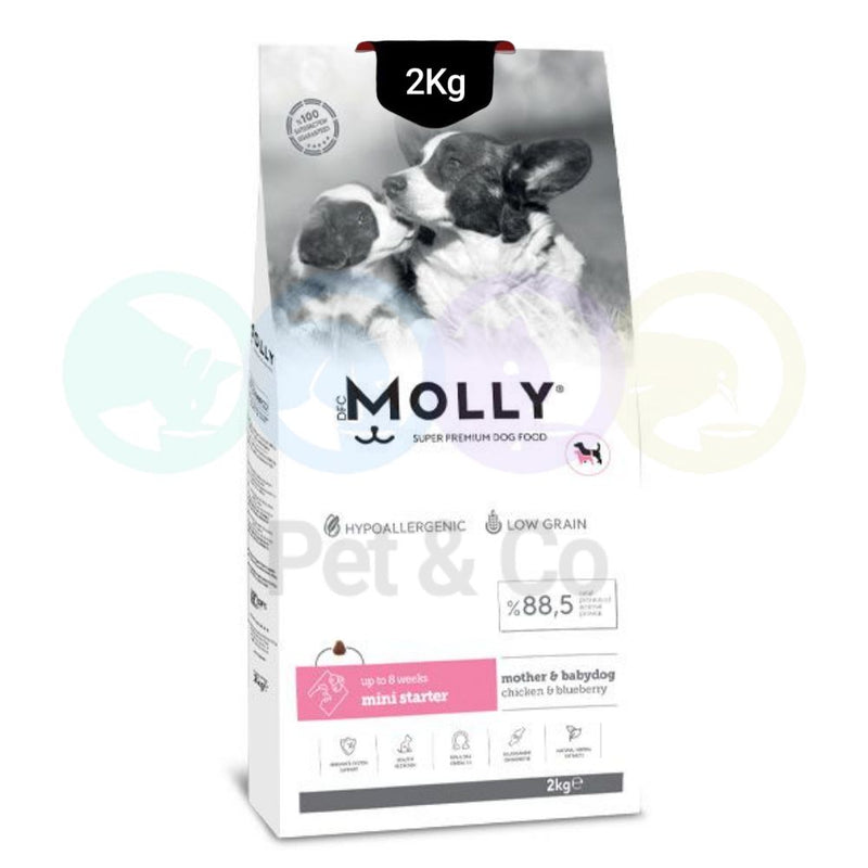 Croquettes Molly pour chiots et chiennes gestantes de petite race au poulet, 2 kg