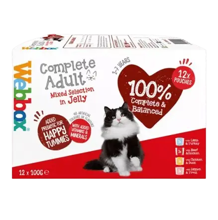 WEBBOX COMPLETE CHAT ADULT MIXED SELECTION IN JELLY 12x100G