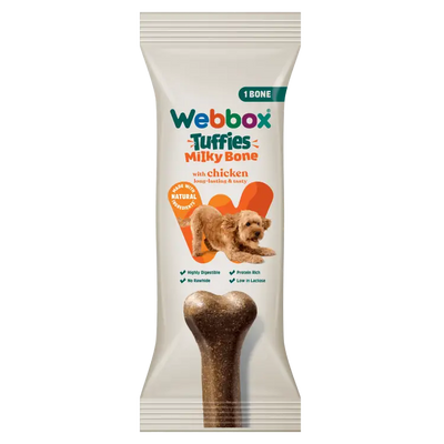 WEBBOX TUFFIES MILKY BONE CHICKEN 90G