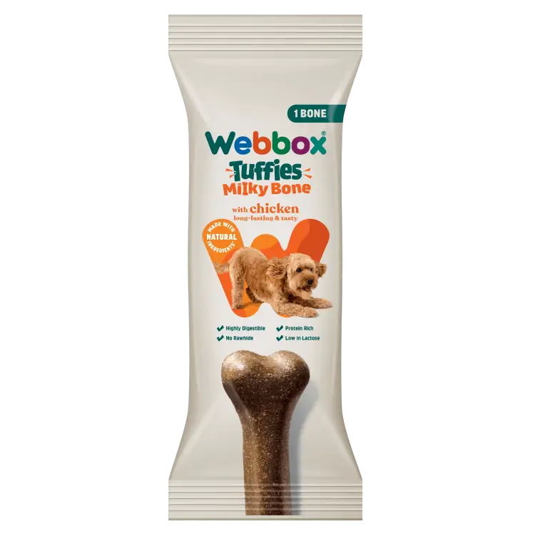 WEBBOX TUFFIES MILKY BONE CHICKEN 90G