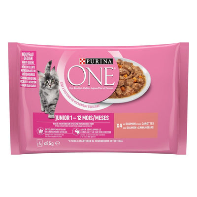 Purina ONE Junior – Pâtée chaton au saumon 4x85 g – La Passion Canine Maroc