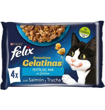 Felix Sensations – Sachets chat au poisson 4 x 85 g – La Passion Canine Maroc