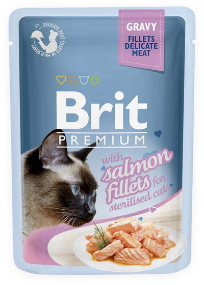 Brit Premium by Nature – Filets chat stérilisé saumon en sauce 85 g – La Passion Canine Maroc