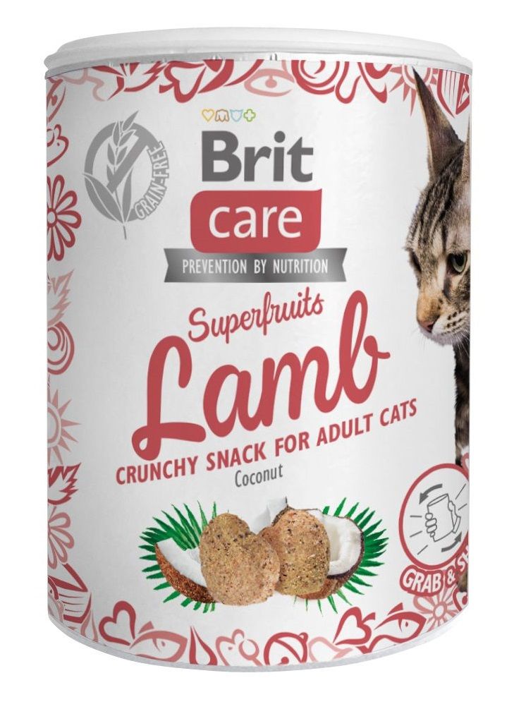 Brit Care Cat Snack Superfruits – Friandises chat agneau 100 g