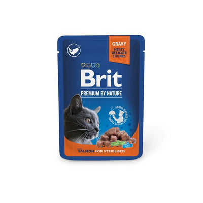 Brit Premium – Sachet chat stérilisé au saumon 100 g – La Passion Canine Maroc