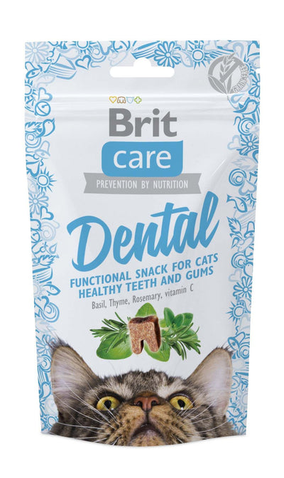Brit Care Cat Snack Dental – Friandises dentaires pour chat 50 g – La Passion Canine Maroc
