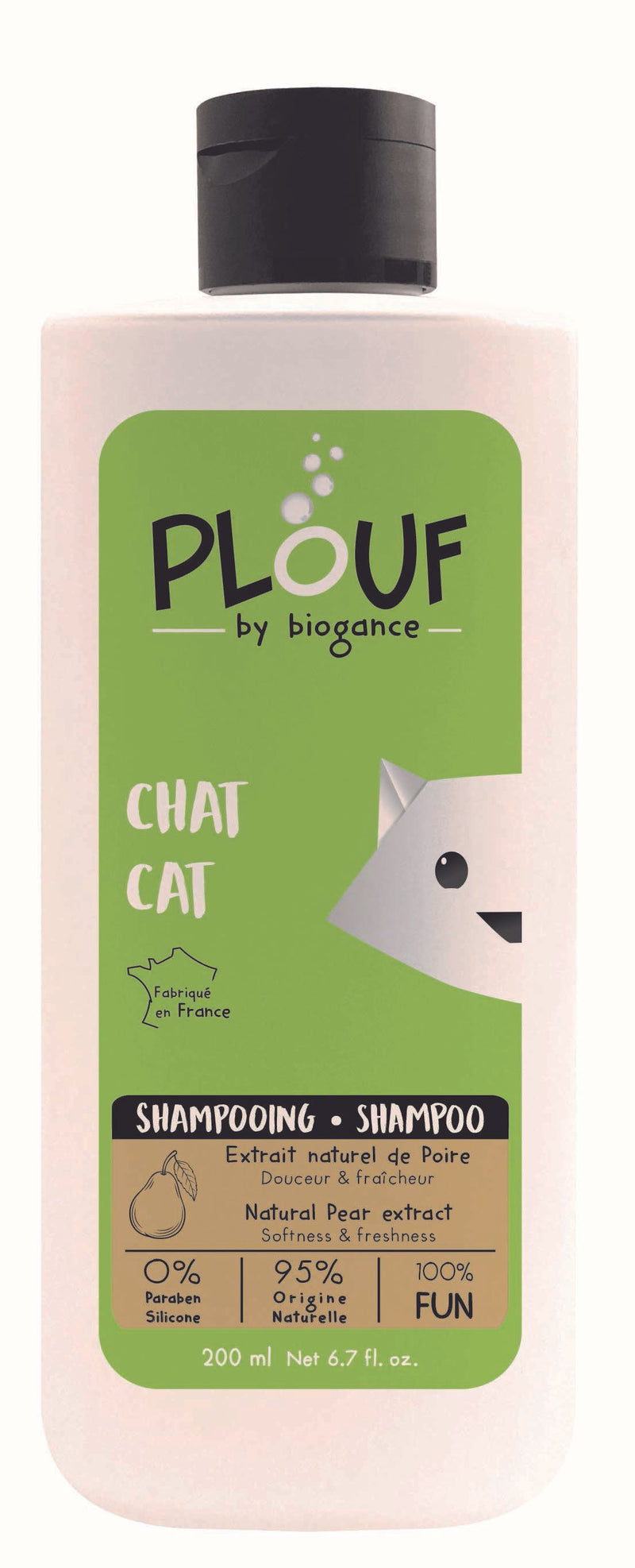 Plouf – Shampoing pour chat extrait naturel de poire 200 ml