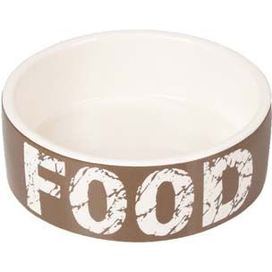 Flamingo Kyra – Gamelle ronde taupe et blanc 770 ml