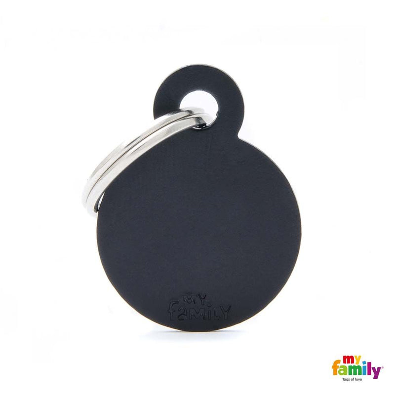 MyFamily – Médaille ronde noire en aluminium