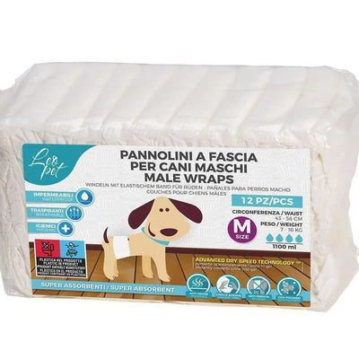 Leopet – Couches jetables chien mâle taille M, lot de 12 – La Passion Canine Maroc